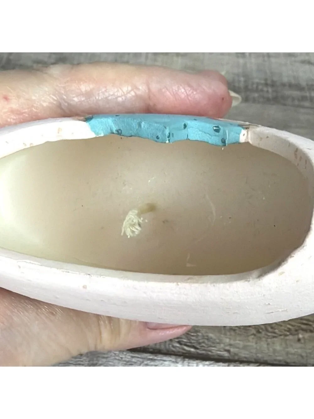 Vintage Pink Green Palm Tree Sand Art Pottery Candle Holder 24k Gold Trim Unused - Picture 3 of 10